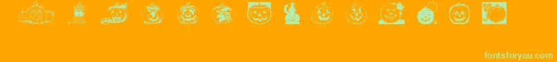 Punkins-Schriftart – Grüne Schriften auf orangefarbenem Hintergrund