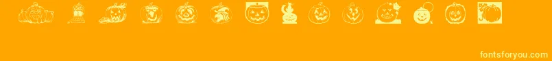 Punkins-Schriftart – Gelbe Schriften auf orangefarbenem Hintergrund