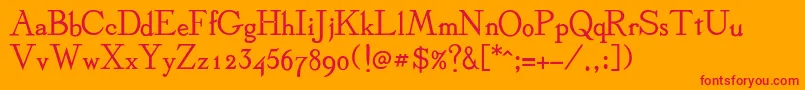 StickeeBold Font – Red Fonts on Orange Background