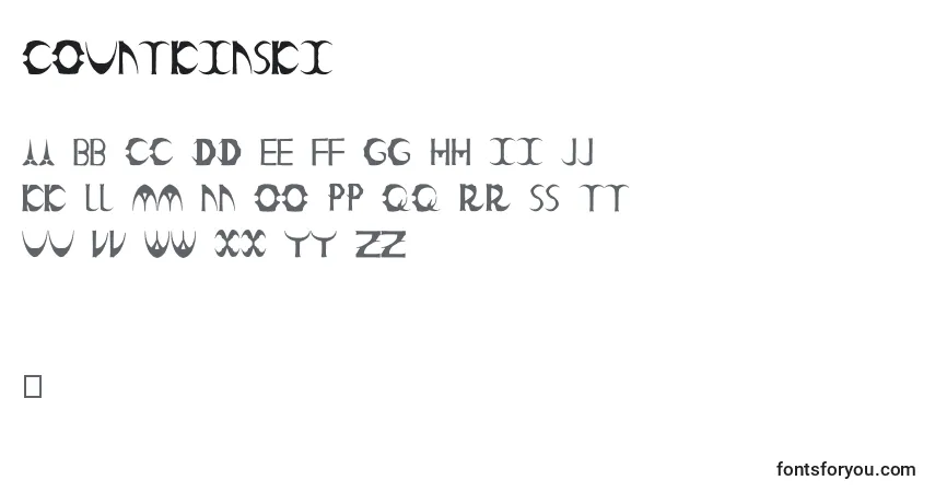 Schriftart Countkinski (75114) – Alphabet, Zahlen, spezielle Symbole