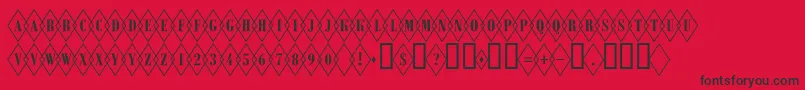 フォントARombyotlovl – 赤い背景に黒い文字