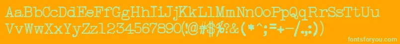 TypeRight Font – Green Fonts on Orange Background