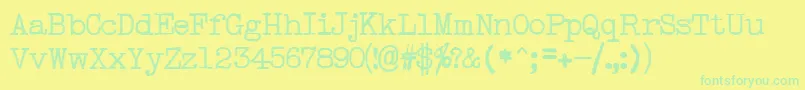 TypeRight Font – Green Fonts on Yellow Background