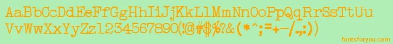TypeRight Font – Orange Fonts on Green Background