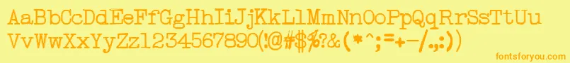 TypeRight Font – Orange Fonts on Yellow Background