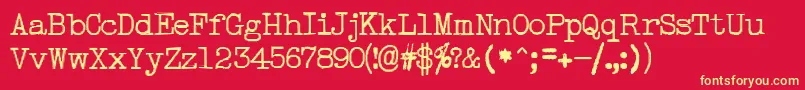 フォントTypeRight – 黄色の文字、赤い背景