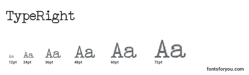 Größen der Schriftart TypeRight