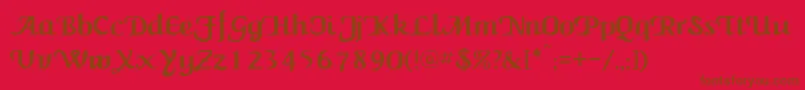 NewCalligraph-fontti – ruskeat fontit punaisella taustalla
