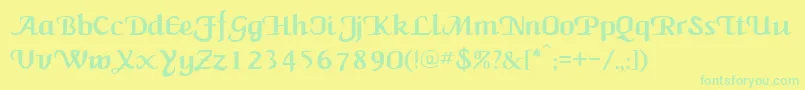 NewCalligraph Font – Green Fonts on Yellow Background