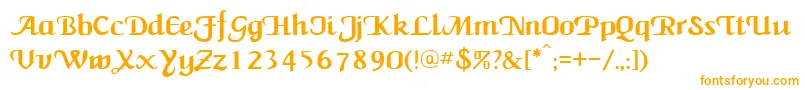 NewCalligraph Font – Orange Fonts on White Background