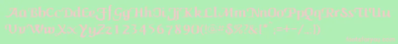 NewCalligraph-fontti – vaaleanpunaiset fontit vihreällä taustalla