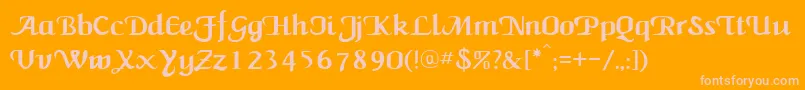 NewCalligraph Font – Pink Fonts on Orange Background