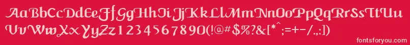 Шрифт NewCalligraph – розовые шрифты на красном фоне