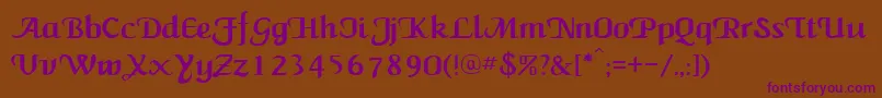 NewCalligraph Font – Purple Fonts on Brown Background