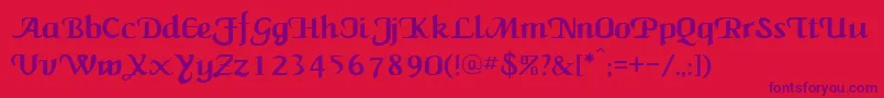 NewCalligraph Font – Purple Fonts on Red Background
