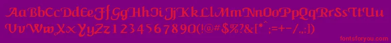 NewCalligraph-Schriftart – Rote Schriften auf violettem Hintergrund