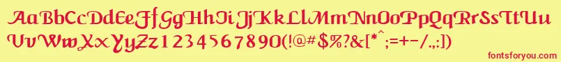 NewCalligraph Font – Red Fonts on Yellow Background