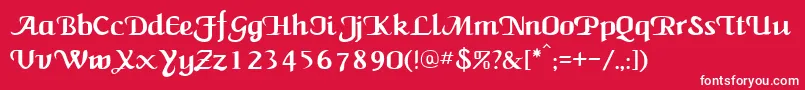 NewCalligraph-fontti – valkoiset fontit punaisella taustalla