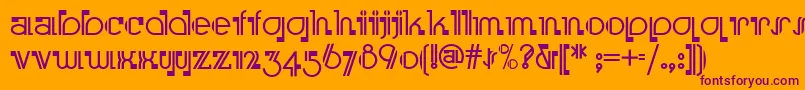 Boomer-Schriftart – Violette Schriften auf orangefarbenem Hintergrund
