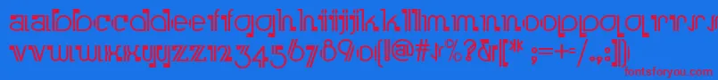 Boomer Font – Red Fonts on Blue Background