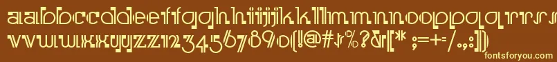 Boomer-fontti – keltaiset fontit ruskealla taustalla