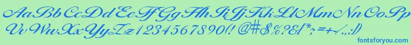 LarisimaRegular Font – Blue Fonts on Green Background