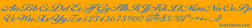 LarisimaRegular Font – Blue Fonts on Orange Background