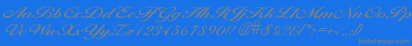 LarisimaRegular-Schriftart – Graue Schriften auf blauem Hintergrund