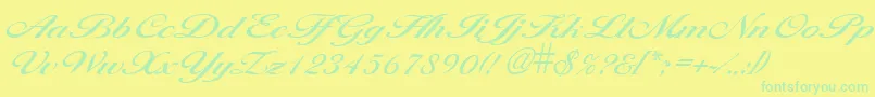 LarisimaRegular Font – Green Fonts on Yellow Background