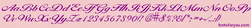 LarisimaRegular-Schriftart – Violette Schriften auf rosa Hintergrund
