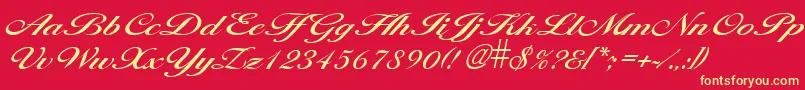 LarisimaRegular Font – Yellow Fonts on Red Background