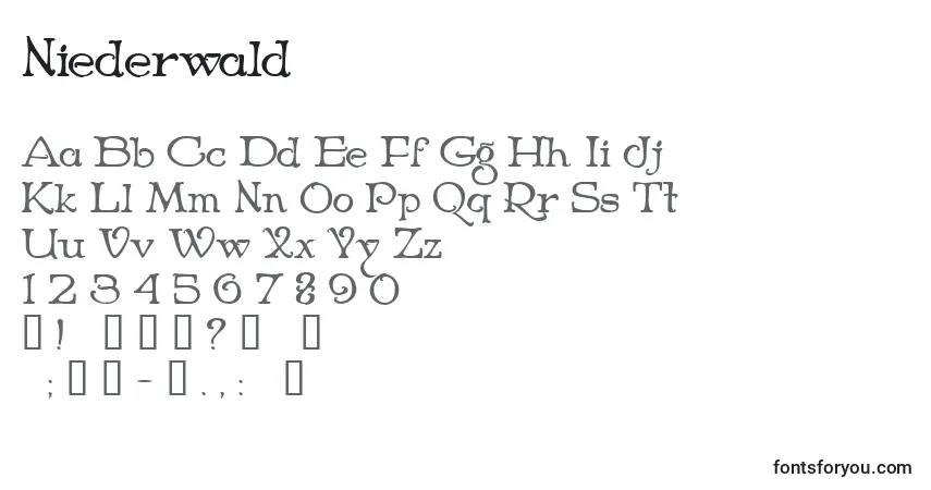 Police Niederwald - Alphabet, Chiffres, Caractères Spéciaux