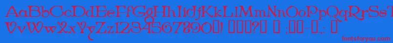 Niederwald Font – Red Fonts on Blue Background