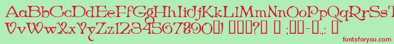 Niederwald Font – Red Fonts on Green Background