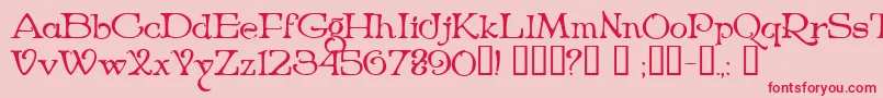 Niederwald-Schriftart – Rote Schriften auf rosa Hintergrund