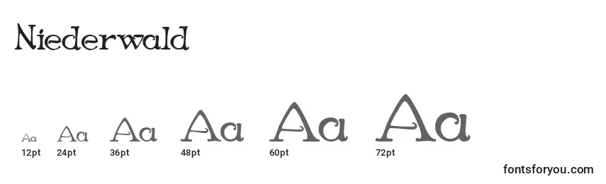 Размеры шрифта Niederwald