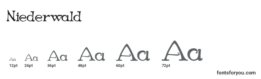 Größen der Schriftart Niederwald