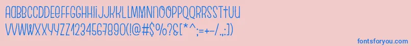 フォントEscalopeCrustTwo – ピンクの背景に青い文字