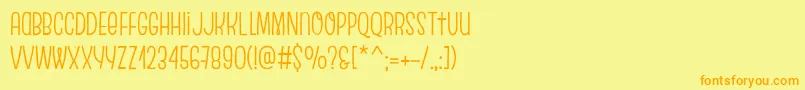 フォントEscalopeCrustTwo – オレンジの文字が黄色の背景にあります。