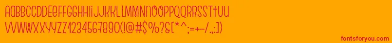 EscalopeCrustTwo-Schriftart – Rote Schriften auf orangefarbenem Hintergrund