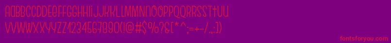 EscalopeCrustTwo-Schriftart – Rote Schriften auf violettem Hintergrund