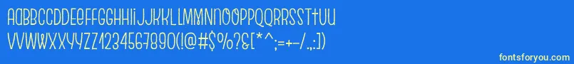 Czcionka EscalopeCrustTwo – żółte czcionki na niebieskim tle
