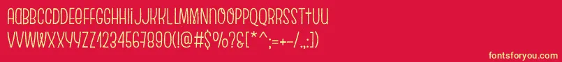 EscalopeCrustTwoフォントについての詳細 フォントEscalopeCrustTwo – 黄色の文字、赤い背景