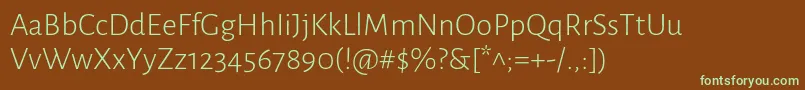 AlegreyasansLight Font – Green Fonts on Brown Background