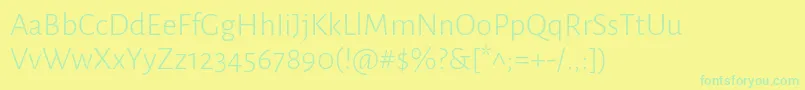 AlegreyasansLight Font – Green Fonts on Yellow Background