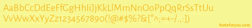AlegreyasansLight Font – Orange Fonts on Yellow Background