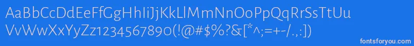 AlegreyasansLight Font – Pink Fonts on Blue Background