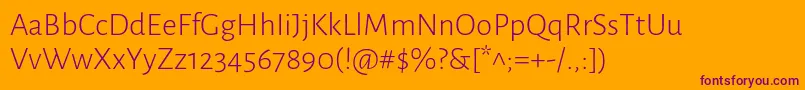 AlegreyasansLight Font – Purple Fonts on Orange Background