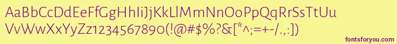AlegreyasansLight Font – Purple Fonts on Yellow Background