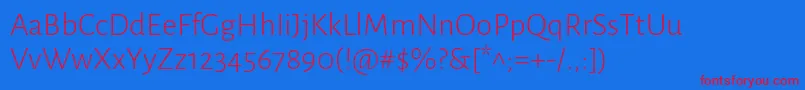 AlegreyasansLight Font – Red Fonts on Blue Background